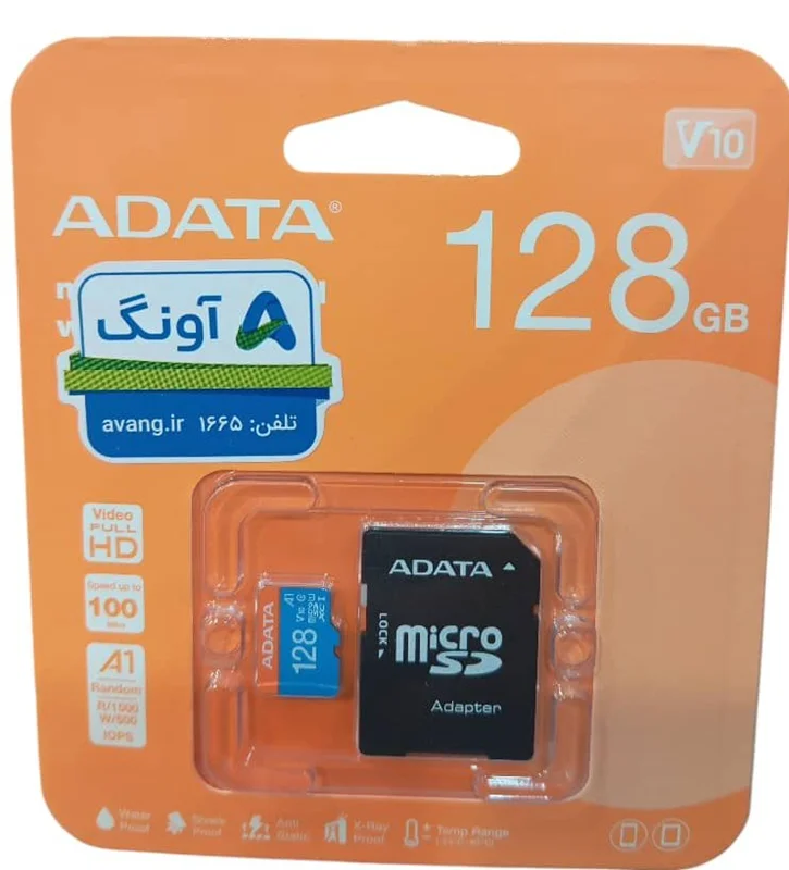 کارت حافظه میکرو اس دی ای دیتا پریمیر UHS-I A1 V10 100MBps با ظرفیت 128 گیگابایت