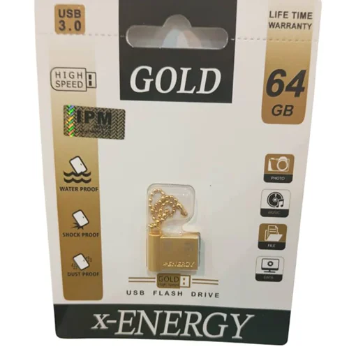 فلش مموری ایکس-انرژی مدل USB3.0 Gold ظرفیت 64 گیگابایت