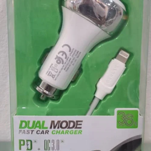 شارژر فندکی جرلکس مدل GC-10 با کابل لایتنینگ