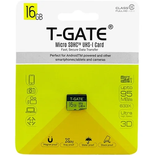 رم میکرو 16 گیگ T-GATE مدل U1 95MB/s 633X