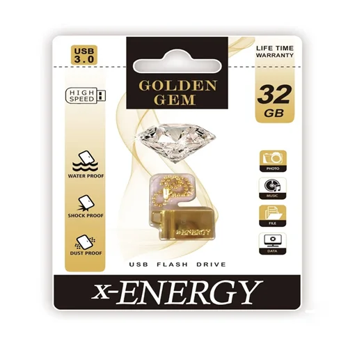 فلش مموری ایکس-انرژی مدل GOLDEN GEM ظرفیت 32 گیگابایت